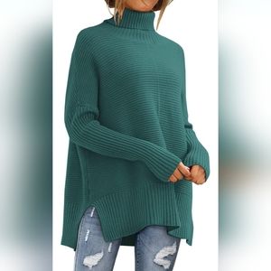 Womens oversized turtleneck ribbed